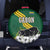 Gabon Spare Tire Cover with Black Panther Graphic and Hibiscus Flower Design in National Colors