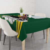 Gabon Tablecloth with Black Panther Graphic and Hibiscus Flower Design in National Colors