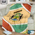 Gabon Blanket with National Coat of Arms and Tribal Pattern Map Design in Bold Colors