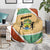 Gabon Blanket with National Coat of Arms and Tribal Pattern Map Design in Bold Colors
