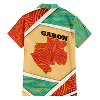 Gabon Family Matching Puletasi and Hawaiian Shirt with National Coat of Arms and Tribal Pattern Map Design in Bold Colors