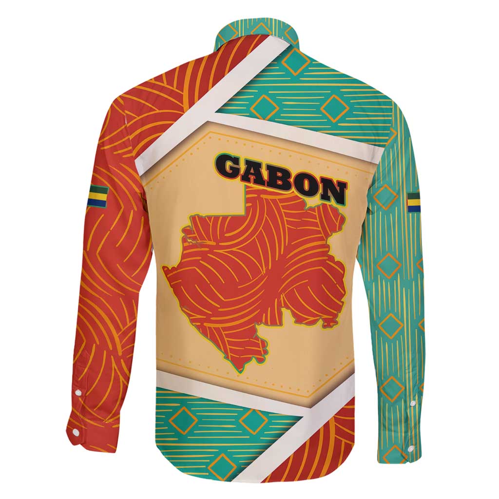 Gabon Family Matching Tank Maxi Dress and Hawaiian Shirt with National Coat of Arms and Tribal Pattern Map Design in Bold Colors