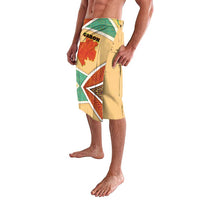 Gabon Lavalava with National Coat of Arms and Tribal Pattern Map Design in Bold Colors