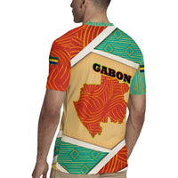 Gabon Rugby Jersey with National Coat of Arms and Tribal Pattern Map Design in Bold Colors