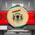 Gabon Spare Tire Cover with National Coat of Arms and Tribal Pattern Map Design in Bold Colors