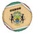 Gabon Spare Tire Cover with National Coat of Arms and Tribal Pattern Map Design in Bold Colors
