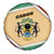 Gabon Spare Tire Cover with National Coat of Arms and Tribal Pattern Map Design in Bold Colors