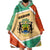 Gabon Wearable Blanket Hoodie with National Coat of Arms and Tribal Pattern Map Design in Bold Colors
