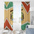 Gabon Window Curtain with National Coat of Arms and Tribal Pattern Map Design in Bold Colors
