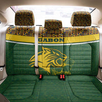 Gabon Back Car Seat Cover with Tribal Print and Fierce Panther Graphic in National Flag Colors - Wonder Print Shop
