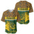 Gabon Baseball Jersey with Tribal Print and Fierce Panther Graphic in National Flag Colors - Wonder Print Shop
