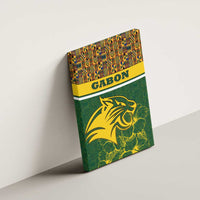 Gabon Canvas Wall Art with Tribal Print and Fierce Panther Graphic in National Flag Colors - Wonder Print Shop