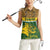 Gabon Women Sleeveless Polo Shirt with Tribal Print and Fierce Panther Graphic in National Flag Colors - Wonder Print Shop