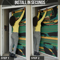 Rooting For Every HBCU Door Cover Pan African Kente Pattern - History And Knowledge Torch