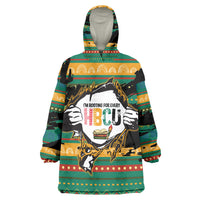 Rooting For Every HBCU Kid Wearable Blanket Hoodie Pan African Kente Pattern - History And Knowledge Torch