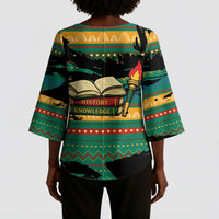 Rooting For Every HBCU Kimono Sleeve Blouse Pan African Kente Pattern - History And Knowledge Torch