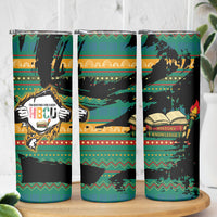 Rooting For Every HBCU Skinny Tumbler Pan African Kente Pattern - History And Knowledge Torch