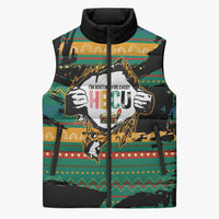Rooting For Every HBCU Sleeveless Puffer Jacket Pan African Kente Pattern - History And Knowledge Torch
