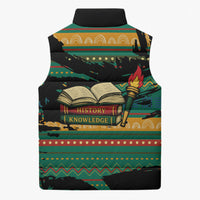 Rooting For Every HBCU Sleeveless Puffer Jacket Pan African Kente Pattern - History And Knowledge Torch