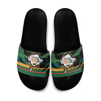 Rooting For Every HBCU Slide Sandals Pan African Kente Pattern - History And Knowledge Torch