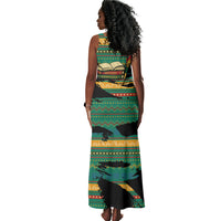 Rooting For Every HBCU Tank Maxi Dress Pan African Kente Pattern - History And Knowledge Torch