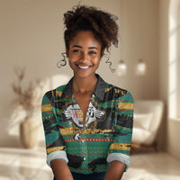 Rooting For Every HBCU Women Casual Shirt Pan African Kente Pattern - History And Knowledge Torch
