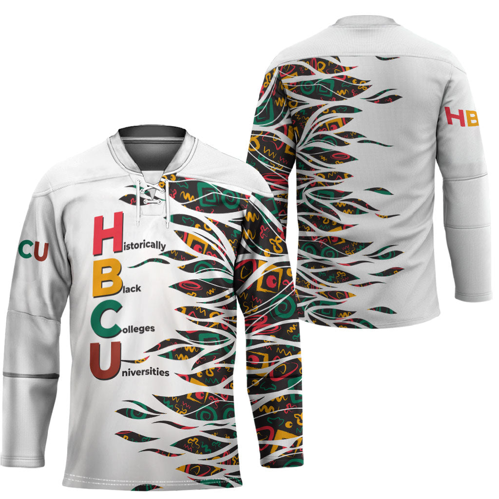 Historically Black Colleges Universities HBCU Hockey Jersey Pan African Colors Tribal Pattern Typography