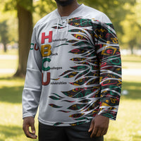 Historically Black Colleges Universities HBCU Hockey Jersey Pan African Colors Tribal Pattern Typography