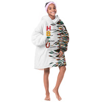 Historically Black Colleges Universities HBCU Kid Wearable Blanket Hoodie Pan African Colors Tribal Pattern Typography