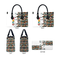 Historically Black Colleges Universities HBCU Leather Bag Pan African Colors Tribal Pattern Typography