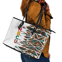 Historically Black Colleges Universities HBCU Leather Tote Bag Pan African Colors Tribal Pattern Typography