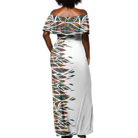 Historically Black Colleges Universities HBCU Off Shoulder Maxi Dress Pan African Colors Tribal Pattern Typography
