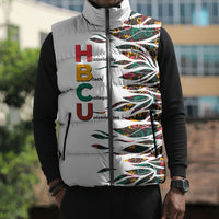 Historically Black Colleges Universities HBCU Sleeveless Puffer Jacket Pan African Colors Tribal Pattern Typography