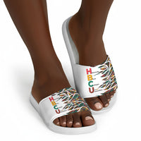 Historically Black Colleges Universities HBCU Slide Sandals Pan African Colors Tribal Pattern Typography