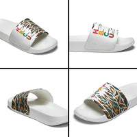 Historically Black Colleges Universities HBCU Slide Sandals Pan African Colors Tribal Pattern Typography