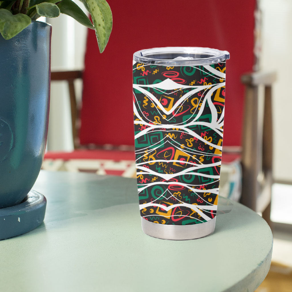 Historically Black Colleges Universities HBCU Tumbler Cup Pan African Colors Tribal Pattern Typography
