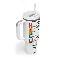 Historically Black Colleges Universities HBCU Tumbler With Handle Pan African Colors Tribal Pattern Typography
