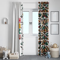 Historically Black Colleges Universities HBCU Window Curtain Pan African Colors Tribal Pattern Typography