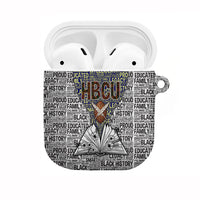 HBCU Black History Legacy AirPods Case Word Cloud African Shield Knowledge Book