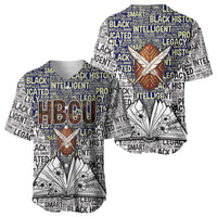 HBCU Black History Legacy Baseball Jersey Word Cloud African Shield Knowledge Book