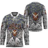HBCU Black History Legacy Hockey Jersey Word Cloud African Shield Knowledge Book