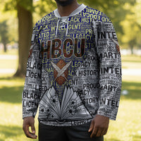 HBCU Black History Legacy Hockey Jersey Word Cloud African Shield Knowledge Book