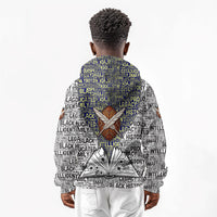 HBCU Black History Legacy Kid Hoodie Word Cloud African Shield Knowledge Book