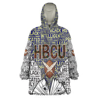 HBCU Black History Legacy Kid Wearable Blanket Hoodie Word Cloud African Shield Knowledge Book