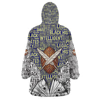 HBCU Black History Legacy Kid Wearable Blanket Hoodie Word Cloud African Shield Knowledge Book
