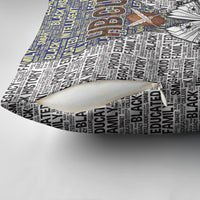 HBCU Black History Legacy Pillow Cover Word Cloud African Shield Knowledge Book