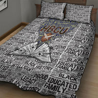HBCU Black History Legacy Quilt Bed Set Word Cloud African Shield Knowledge Book