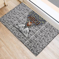 HBCU Black History Legacy Rubber Doormat Word Cloud African Shield Knowledge Book