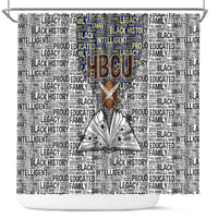 HBCU Black History Legacy Shower Curtain Word Cloud African Shield Knowledge Book