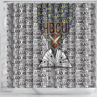HBCU Black History Legacy Shower Curtain Word Cloud African Shield Knowledge Book
